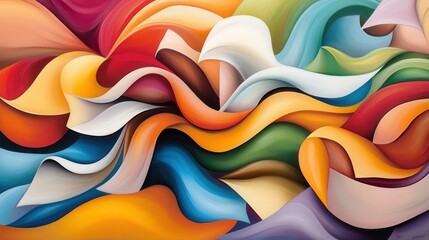 Vibrant abstract waves in colorful patterns.