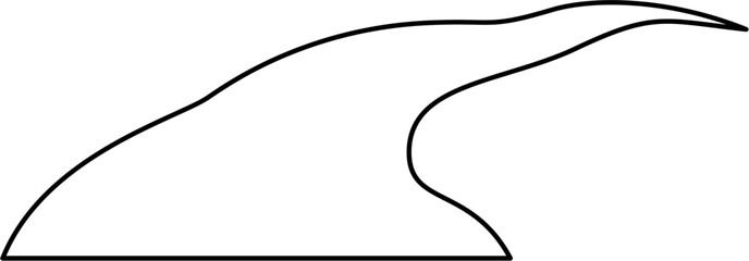 Fototapeta premium River Waterway Outline Coloring