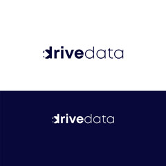 DriveData Logo Design Minimalist, Modern, Data, Drive, Technology, Innovation, Business, Branding