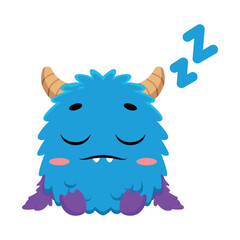 Cute Monster Sleeping Vector Illustration