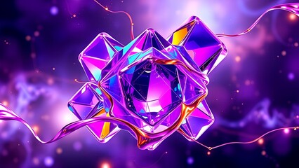 Futuristic Crystal Formation: A Surreal Digital Art Composition

