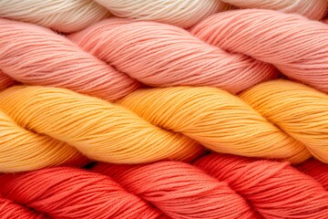 Colorful Twisted Yarn Threads Forming an Abstract Textile Pattern