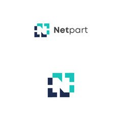 Obraz premium N Logo, Square, Pixel, Initial, Branding, Company