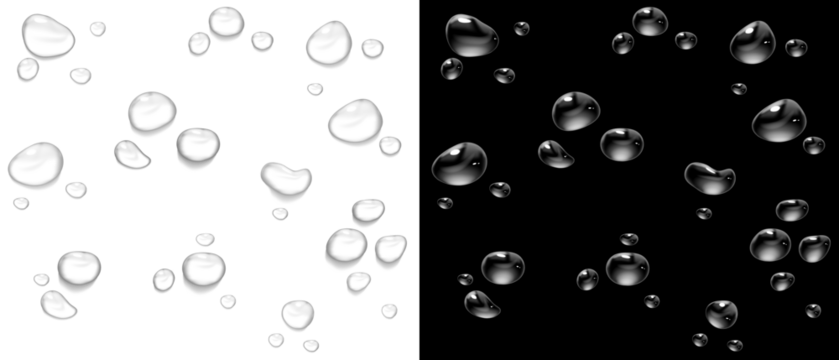 背景透過のみずみずしい水滴素材