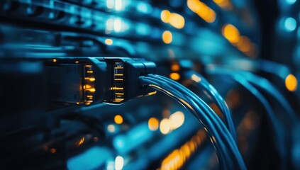 Illuminated Network: Server Room Data Cables