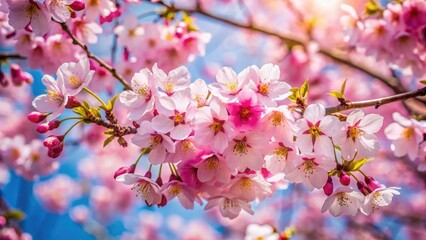 Naklejka premium Capture spring's ephemeral grace: a documentary on the delicate beauty of cherry blossoms.