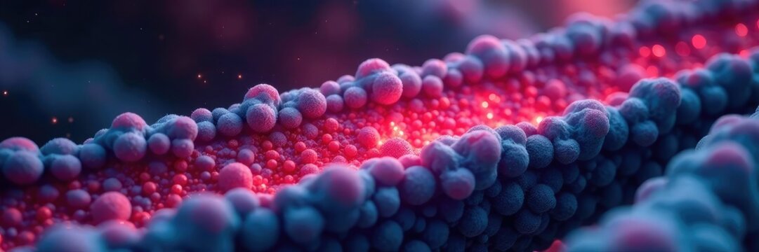 Cellular membrane with red-colored ion channel, ATP, cellular membrane, CFTR