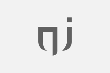 MInimalist initial letter NJ logo