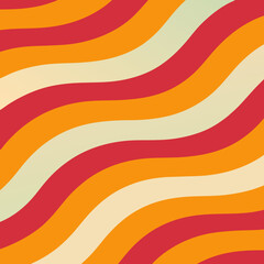 Groovy 70s Wavy Stripes Pattern in Vibrant Colors