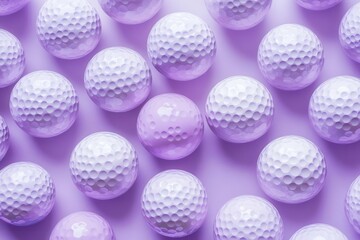 Fototapeta premium a serene background filled with lavender-colored golf balls creates a calming, whimsical atmosphere, ideal for golf enthusiasts and lovers of unique designs