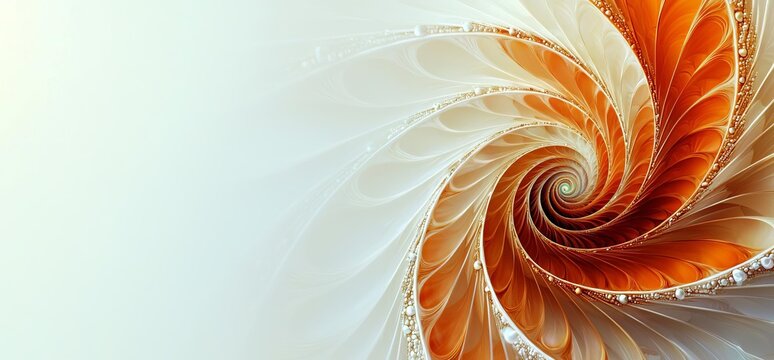 shell nautilus Fibonacci symmetry cross section spiral shell structure growth coral golden ratio pearl stock photo