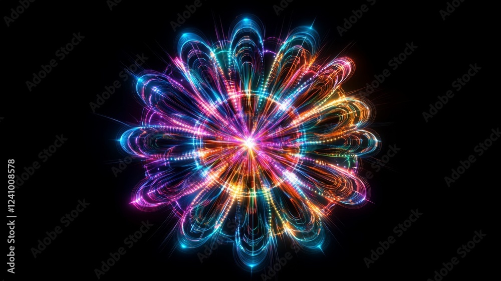 Poster colorful abstract light patterns showcasing dynamic energy in a mesmerizing display