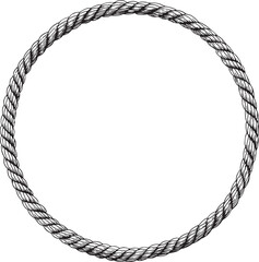 Knotted ropes cords. Nautical thread whipcord with loops and noose. Rope cord Twisted Round frame. Illustration hand drawn graphic isolated background Vector. Braided, folded spiral fiber realistic © Nataliia