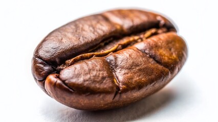 Close-up Tilt-Shift Photo of Roasted Coffee Bean on White