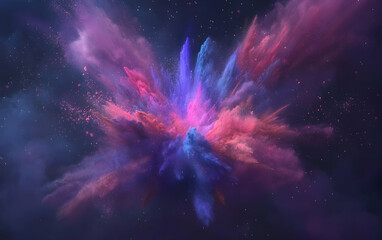 Colorful powder explosion on a dark background, Holi festival concept