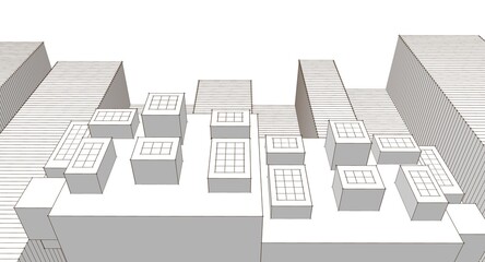 abstract modern architecture 3d illustration	