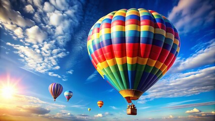 Obraz premium Colorful Hot Air Balloon Festival, Sunrise Adventure, Vivid Sky, Travel, Aerial View