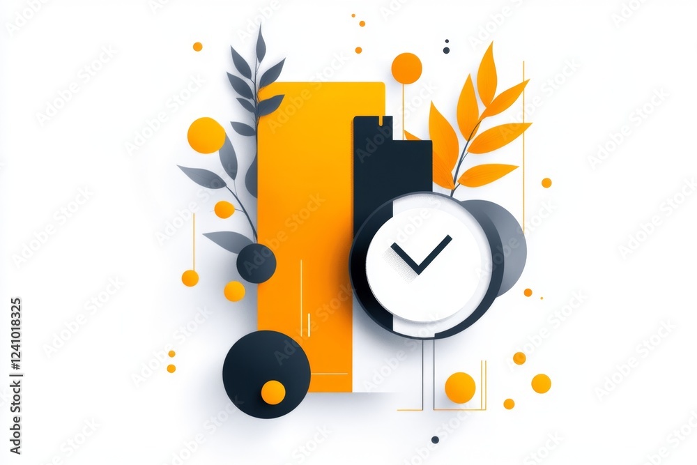Poster A minimalist illustration of a calendar with a checkmark on a future date, symbolizing a grace period extension, drawn with clean lines and soft gradients