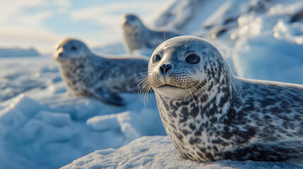 Charming Seal Pup in Icy Landscape Captured in Wildlife Photography