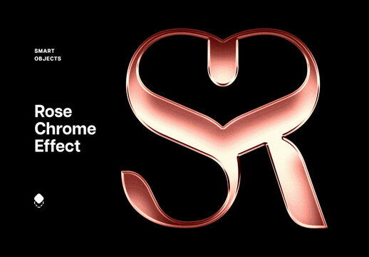 Rose Gold Chrome Effect Mockup