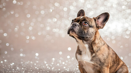 Charming bulldog puppy portrait