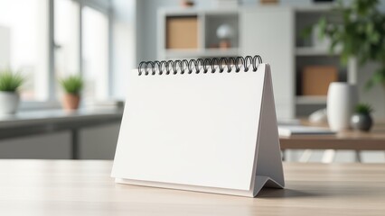 Desk Calendar Mockup, Modern office with sleek design desk calendar in focus elegant typography vivid colors photorealistic.