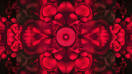 A raspberry design featuring bold, symmetrical patterns and vibrant contrasts, making a powerful visual statement.