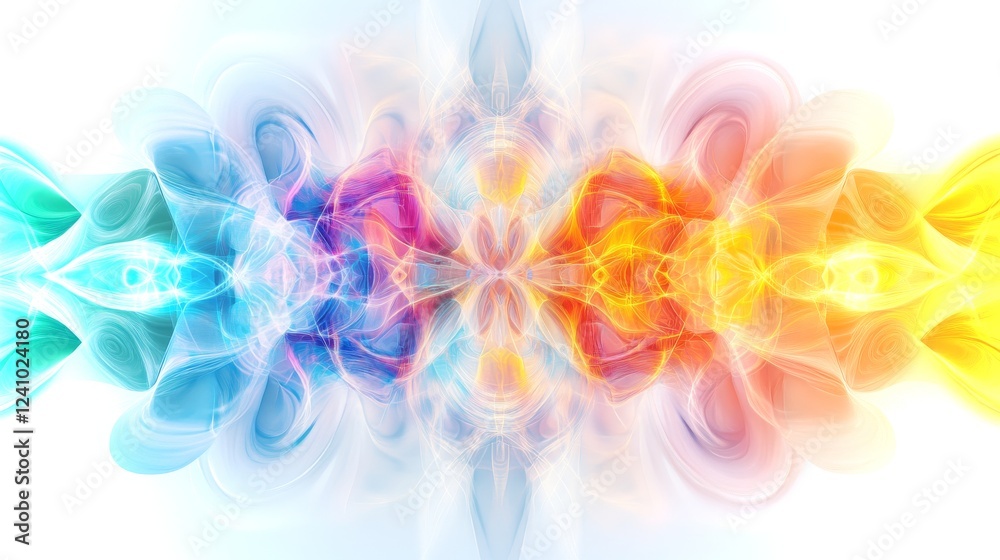 Poster bright and colorful swirling abstract patterns in dynamic motion during vibrant display