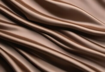  Elegant Brown Silk Fabric Draped, Smooth, Shiny, Luxurious Texture