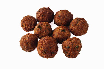 delicious traditional Italian meatballs polpette on a white background