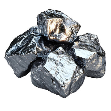 3D Render of Zinc Mineral Ore on Plain Gray Background