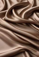 Fototapeta premium Elegant Brown Silk Fabric Draped, Smooth, Shiny, Luxurious Texture
