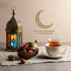 Fototapeta premium Ramadan Kareem A Month of Blessings and Reflection .Ramadan social media templates
