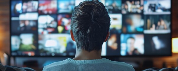 Watching News On Screen. Reading Newspaper Website, 