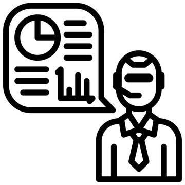 customer service agent with data analysis clip art preview