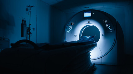 The light turns on in the X-ray room, preparing for the examination. Modern equipment for accurate...