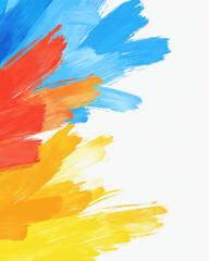 Colorful brushstroke artwork with vibrant hues of red, blue, and yellow