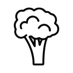 Fresh Green Broccoli Vector Icon: Healthy Organic Vegetable Illustration in Flat Style