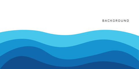 Sea waves layered vector background illustration and sea beach vector illustration.