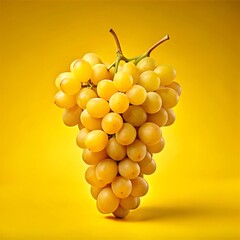 Fresh Red Grape Bunch with Green Leaves on Vibrant Background