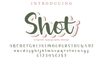Shot Font Stylish brush painted an uppercase vector letters, alphabet, typeface
