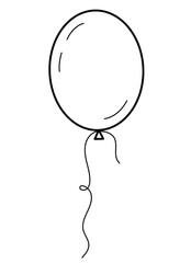 Balloon. Simple outline vector illustration, isolated on white background.	