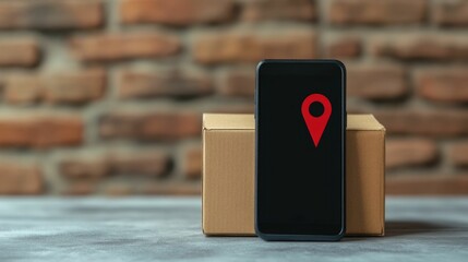 Smartphone displaying a real time delivery tracking map highlighting the use of advanced technology in modern logistics and transportation services