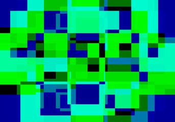 Fondo abstracto y geométrico de color verde y azul