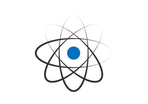 Icono de &aacute;tomos con n&uacute;cleo y electrones