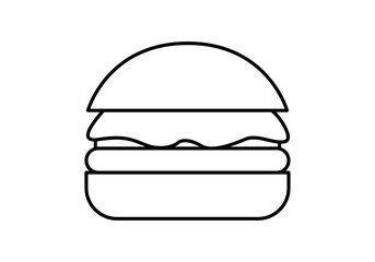 Icono negro de hamburguesa de carne con queso