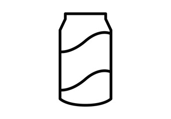 Icono negro de lata de refresco en fondo blanco