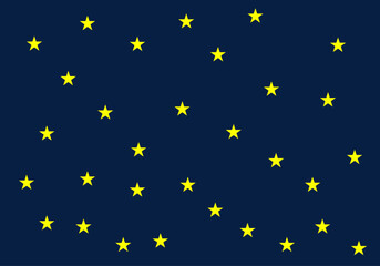 Fondo nocturno con estrellas amarillas 