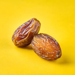 Fresh Sweet Dates with Glossy Texture on Vibrant Background