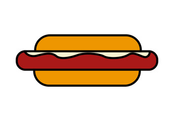 Icono de perrito caliente con pan y salchicha